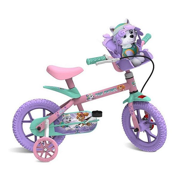 Bicicleta Infantil Bandeirante Patrula Canina Rosa