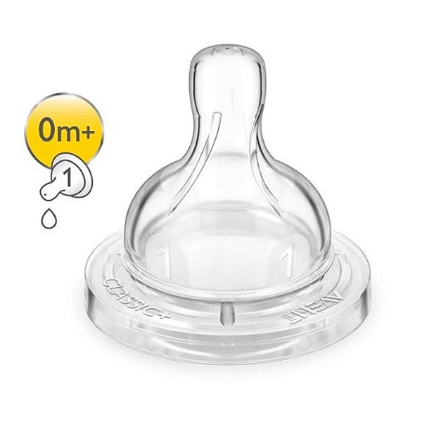 Bico De Mamadeira Avent Classic Fluxo Recém Nascido 0+