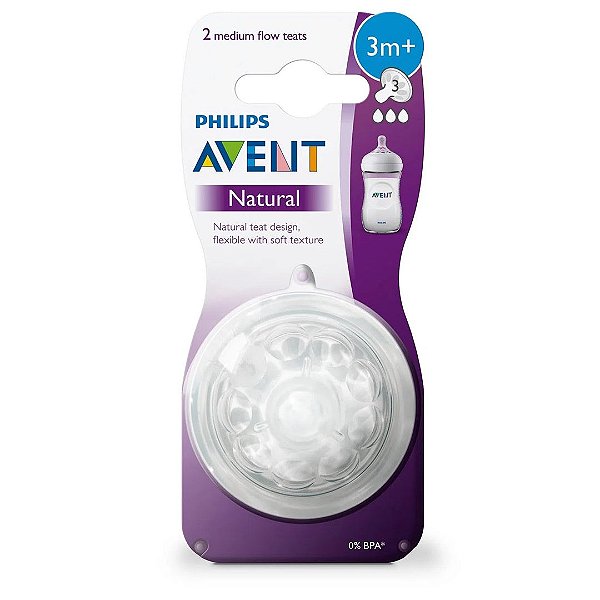Bico De Mamadeira Avent Pétala Fluxo Médio 3M+ - BR