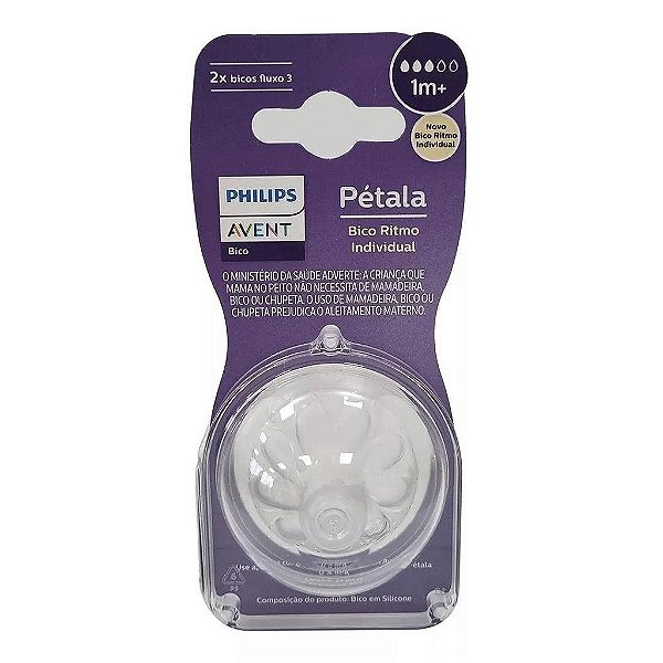 Bico Mamadeira Pétala Natural 1M+  N°3 Philips Avent