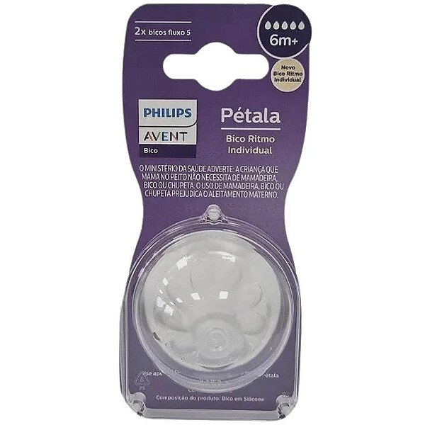 Bico Mamadeira Pétala Natural 6M+ N°5 Philips Avent