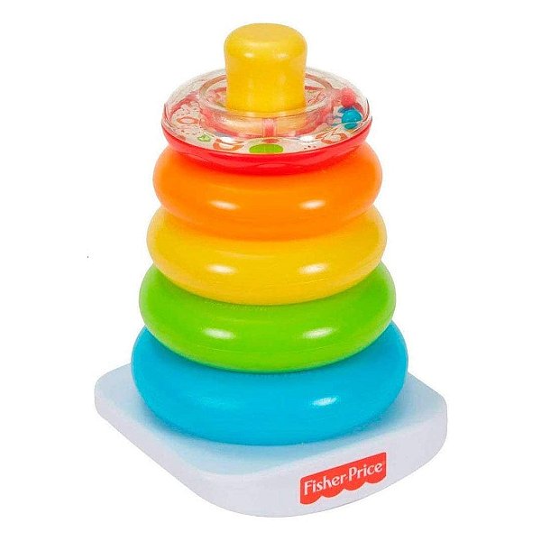 Brinquedo - Pirâmide de Argolas Fisher Price Coloridas
