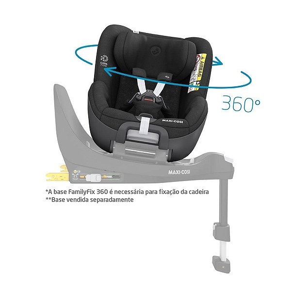 Cadeirinha De Bebê Para Carro Maxi-Cosi Pearl 360° Authentic Black
