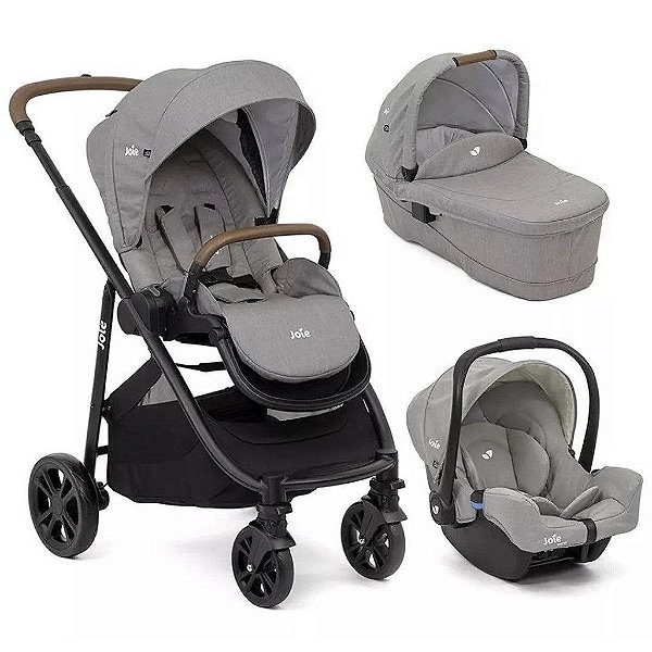 Carrinho De Bebê Joie Combo Versatrax E Cinza Pebble