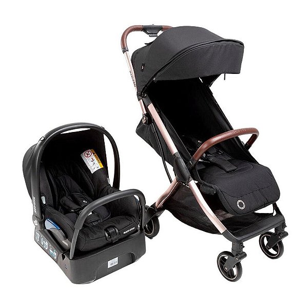 Carrinho de Bebê Maxi-Cosi Travel Sistem Eva² Trio Essential Champagne