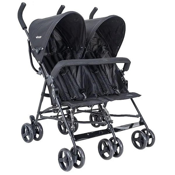 Carrinho De Bebê Para Gêmeos Kiddo Youme Preto