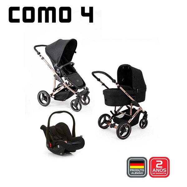Carrinho de Bebê Travel System Como 4 ABC Design Diamante Rose Gold