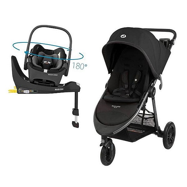Carrinho Travel System Gia XP TS Trio Isofix 360° Midnight Black - Maxi-Cosi