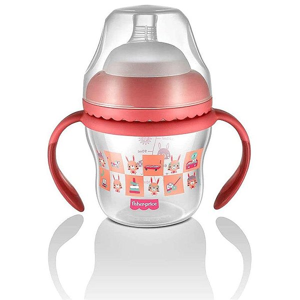 Copo De Transição First Moments + Bico Extra + Alça Removível Fisher-Price 150ML - Rosa Bubblegum