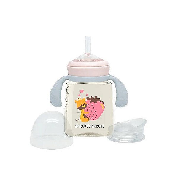 Copo De Treinamento Infantil Com Bico Em Silicone Marcus & Marcus Girafa