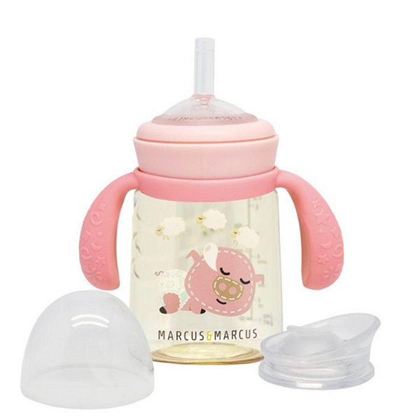 Copo De Treinamento Infantil Com Bico Em Silicone Marcus & Marcus Porquinho