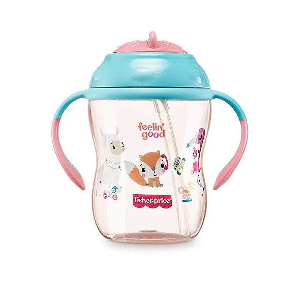 Copo De Treinamento Infantil Com Canudo Fisher-Price Rosa Pink Lemonade