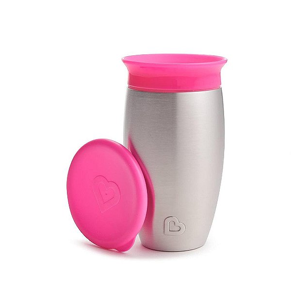 Copo De Treinamento Térmico Munchkin Miracle Rosa 12M+ 296ML