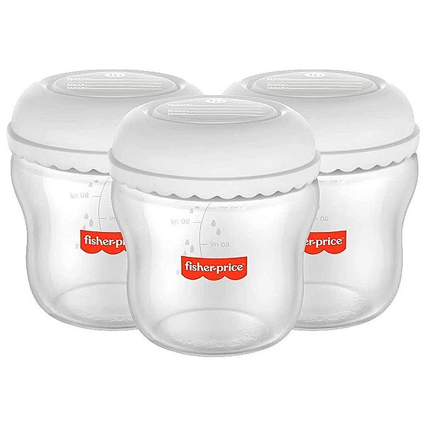 Frascos Para Armazenar Leite 150ML Fisher Price - 3 Unidades