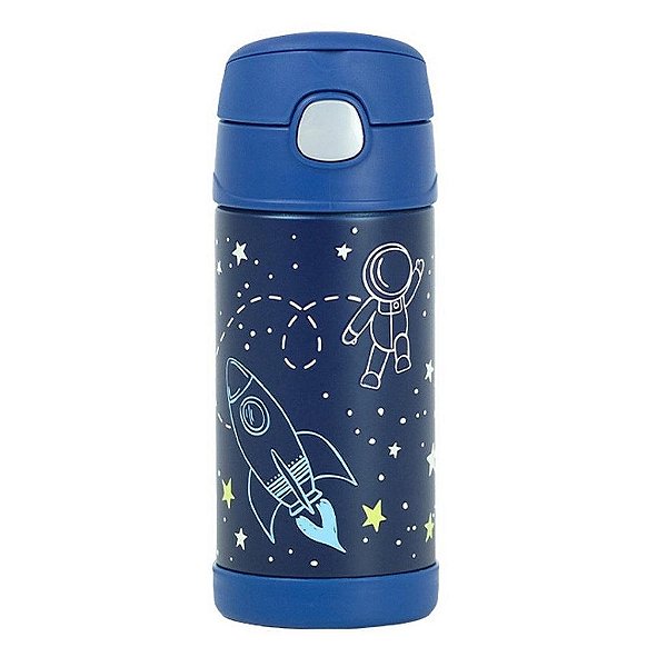 Garrafa Térmica Infantil Thermos Funtainer Astronauta Azul 355ML