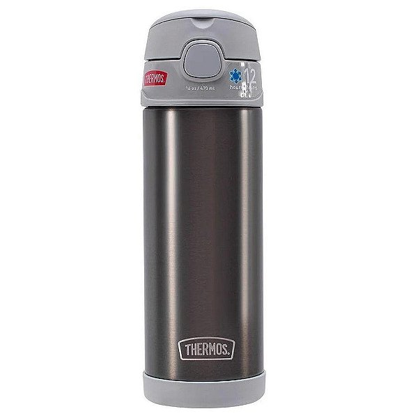 Garrafa Térmica Infantil Thermos Funtainer Cinza 470ML