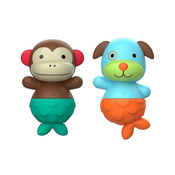 Kit Brinquedo De Banho Skip Hop Macaco & Cachorro