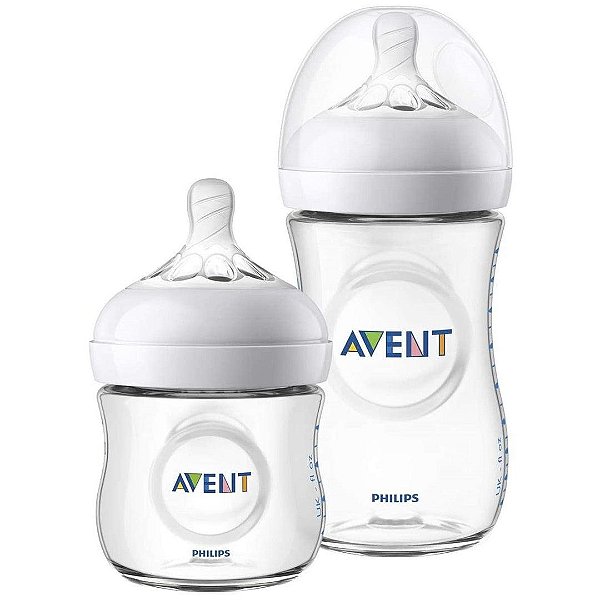 Kit Mamadeira Avent Pétala 2 Peças Transparente 125ML & 260ML