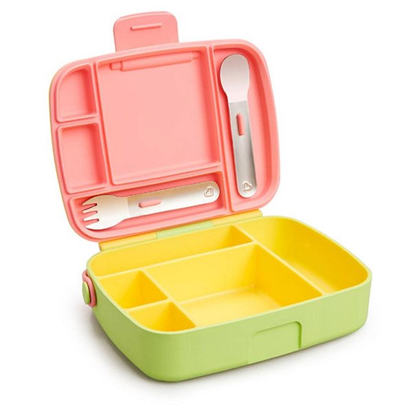 Lancheira Com Talheres Bento Box Munchkin Amarela Clara