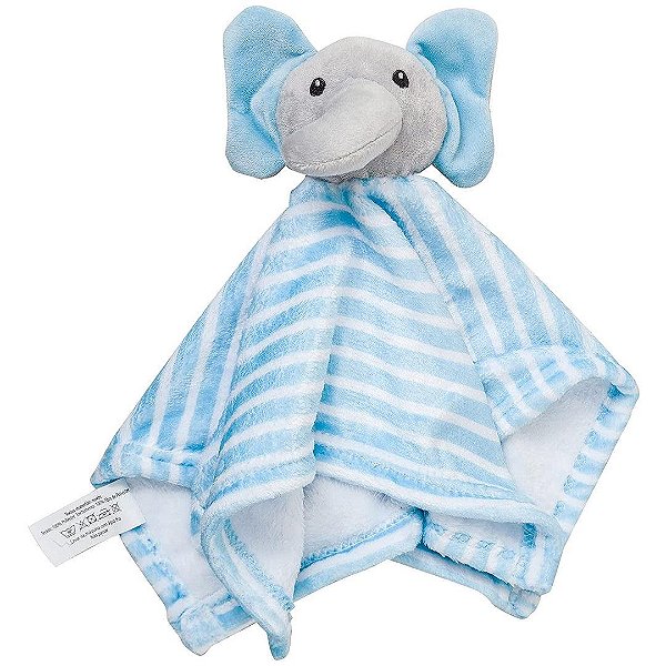 Naninha Infantil Clingo Elefantinho Azul Listrado