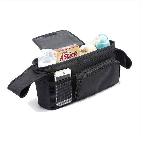 Organizador Universal Para Carrinho de Bebê Clingo Preto