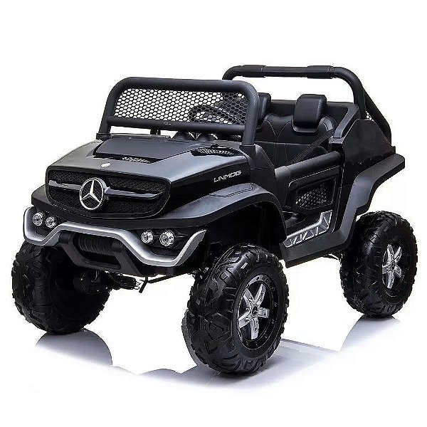 Quadriciclo Elétrico Infantil UTV Mercedes Benz Unimog 12V Preto