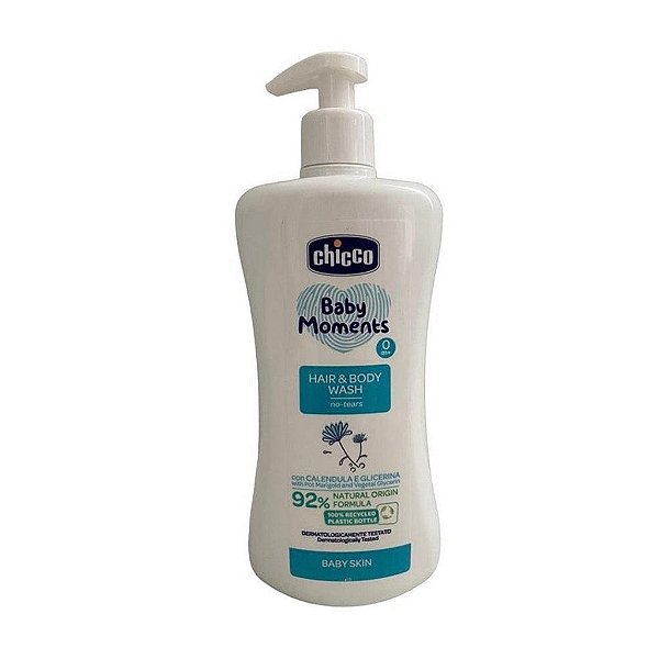 Sabonete Liquido Infantil Chicco Baby Moments Cabeça aos Pés Sem Lágrimas 500ML Val: 09/2024