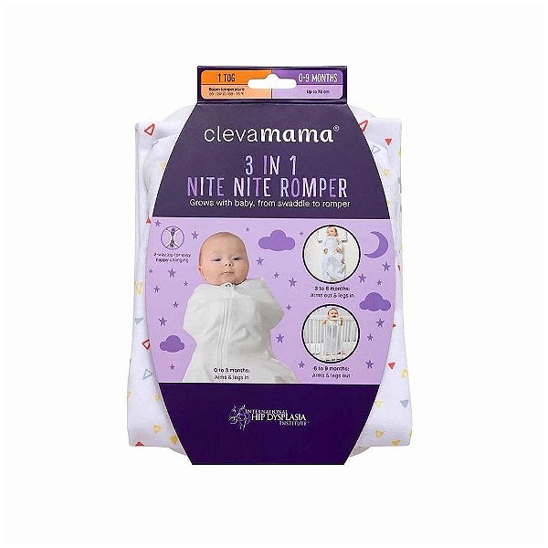 Saco de dormir Cueiro e Macacão Nite Nite Romper 3 em 1 Amarelo - Clevamama
