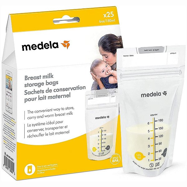 Sacos Para Armazenar Leite Materno Easy Pour Medela - 25 Unidades