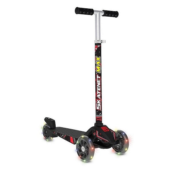 Skatenet Infantil Bandeirante Max Led Preto