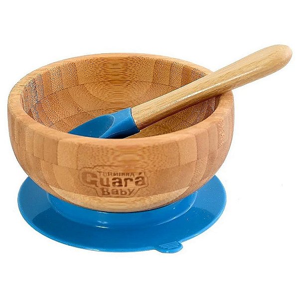 Tigela de Bambu com Ventosa Turminha Guará Azul