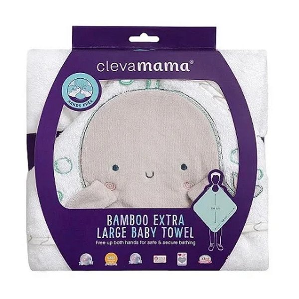 Toalha de Banho Para Bebês Avental em Bambu Baleia - Clevamama