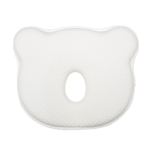 Travesseiro Infantil Viscoelástico Buba Ursinho Branco +0m