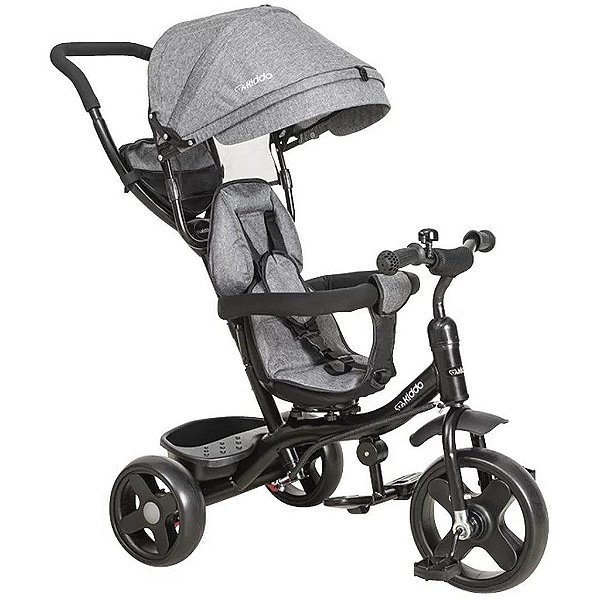 Triciclo Infantil Giratório de 360° Kiddo Cinza