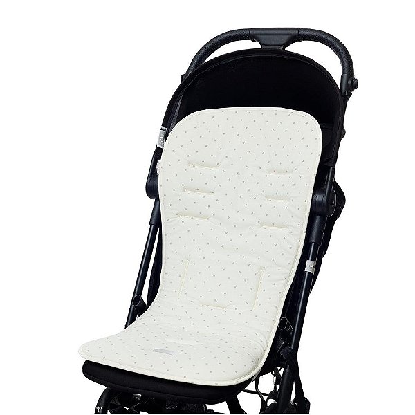 Capa Protetora Para Carrinho D'Bella For Baby Slim Off White - Poá Cinza