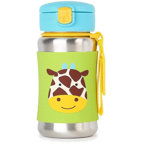 Garrafa Skip Hop Zoo Aço Inoxidável Girafa