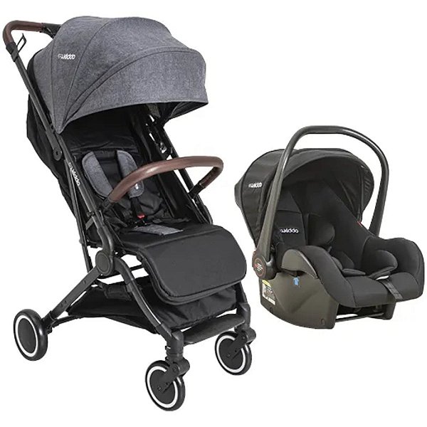 Carrinho De Bebê Kiddo Sprint II com Bebê Conforto Casulo Click Melange Grafite