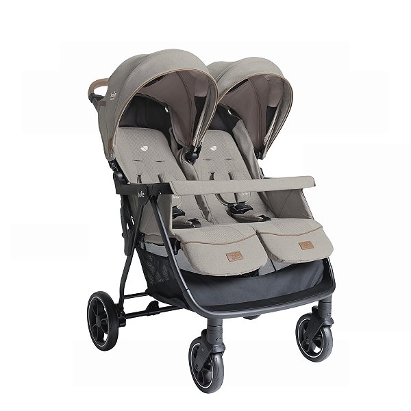 Carrinho De Bebê Duplo Para Gêmeos Joie Estrella Cinza Maple