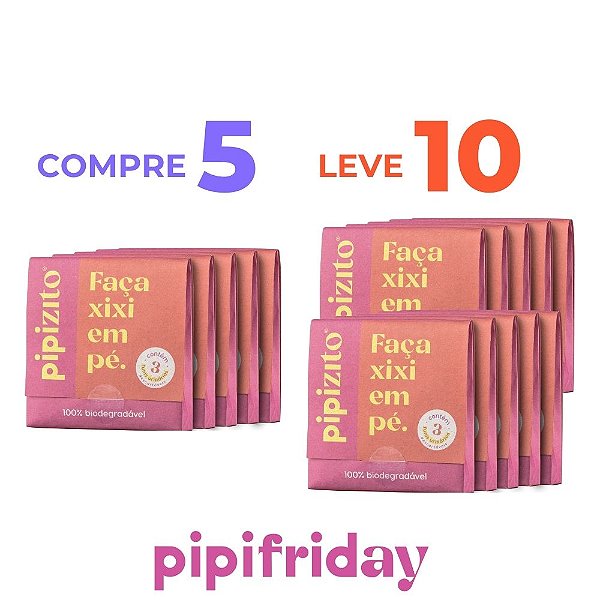 COMPRE 5, LEVE 10: Pipizito Funil Urinário Descartável (10 pacotes c/ 3 unidades cada)