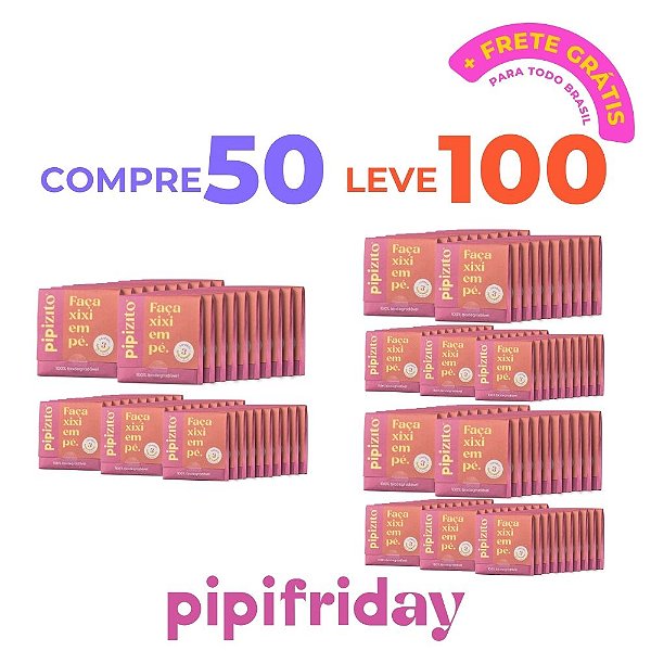 COMPRE 50, LEVE 100: Pipizito Funil Urinário Descartável (100 pacotes c/ 3 unidades cada)