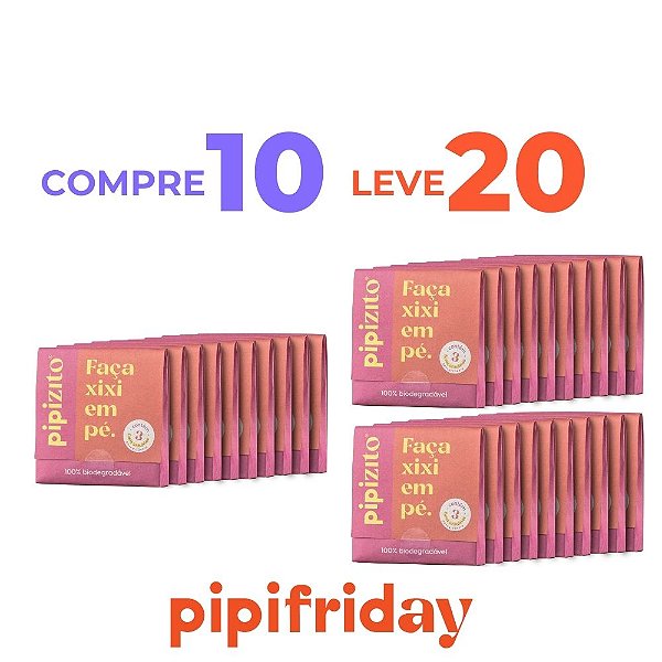 COMPRE 10, LEVE 20: Pipizito Funil Urinário Descartável (20 pacotes c/ 3 unidades cada)
