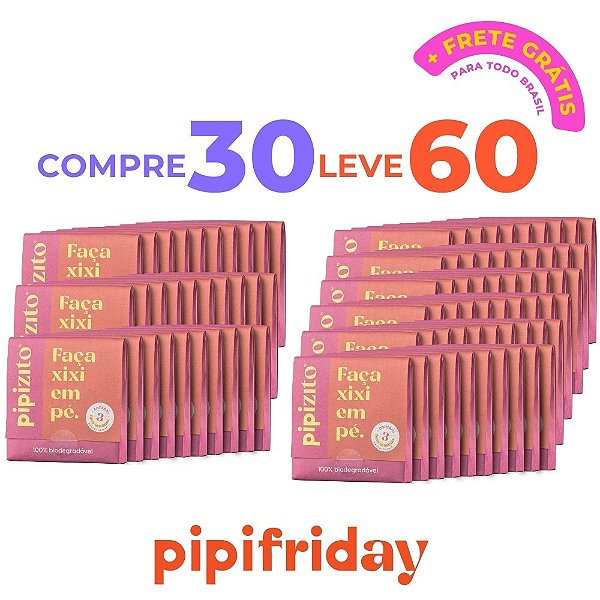 COMPRE 30, LEVE 60: Pipizito Funil Urinário Descartável (60 pacotes c/ 3 unidades cada)