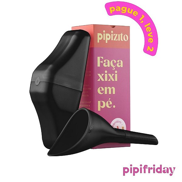 COMPRE 1, LEVE 2: Pipizito Funil Urinário Reutilizável - Preto