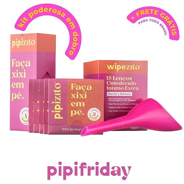 KIT PODEROSA EM DOBRO: 2 Pipizito Reutilizável + 30 Pipizitos Descartáveis + 30 Wipezitos