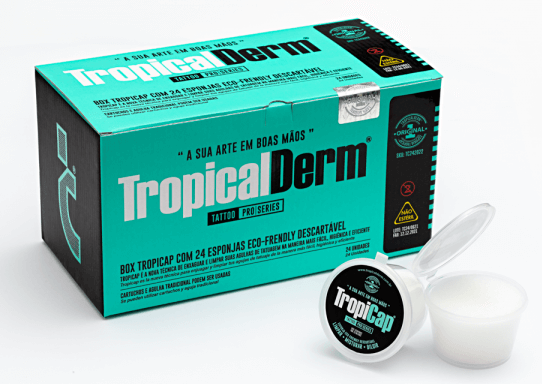 TropiCap TropicalDerm Esponja Eco-Frendly Descartável para Limpar Agulhas e Cartuchos