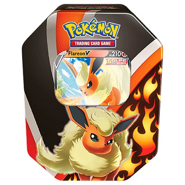 Pokémon TCG: Lata Colecionável Evoluções de Eevee - Flareon V