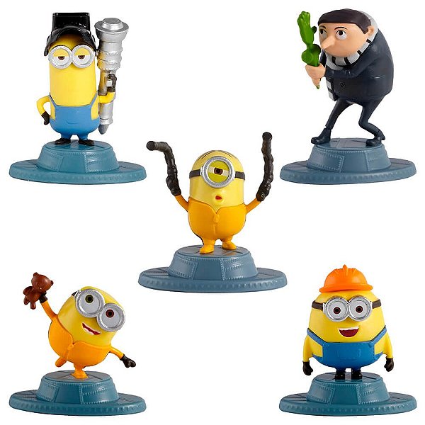 5 Mini Figuras Minions Micro Collection - Bob, Kevin, Otto, Stuart e Gru | Mattel
