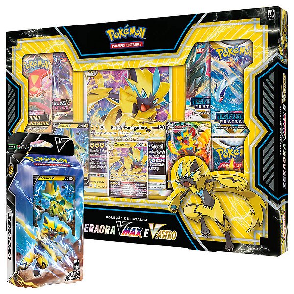 Pokémon TCG: Box Coleção de Batalha - Zeraora VMAX e V-ASTRO + Baralho