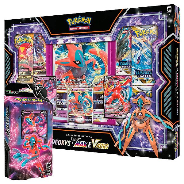 Pokémon Box Coleção De Batalha Deoxys V-max E V-astro Copag