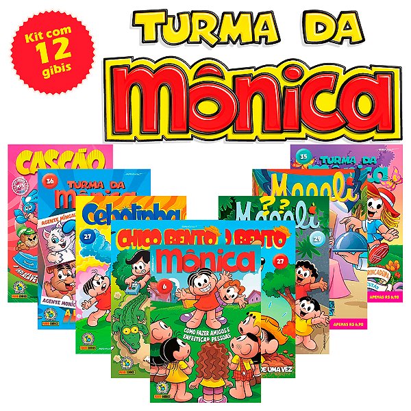 Kit com 12 Gibis A Turma da Mônica (Edições Aleatórias)